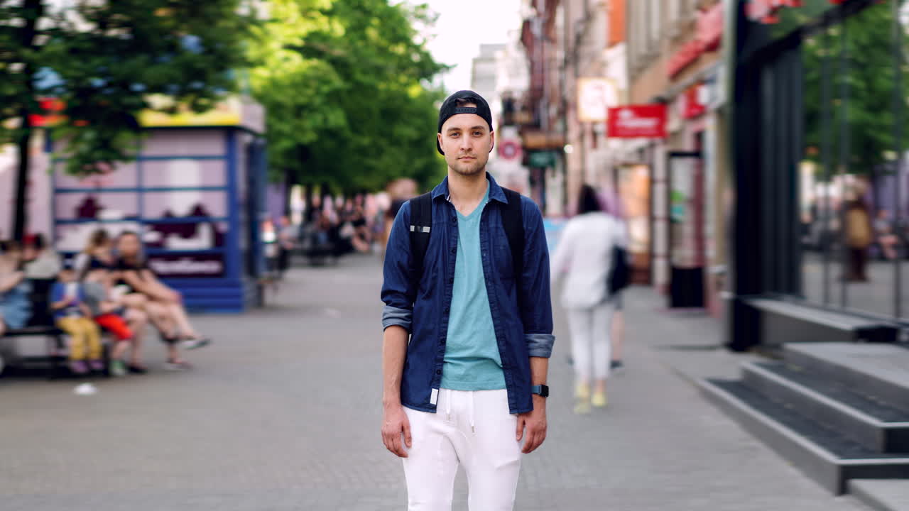 Young Man in City Street