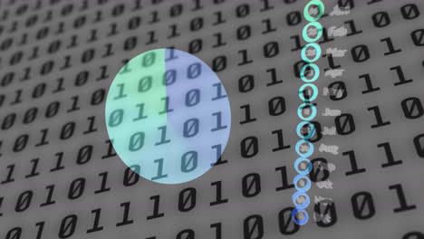 procesamiento de datos estadísticos contra codificación binaria en fondo gris