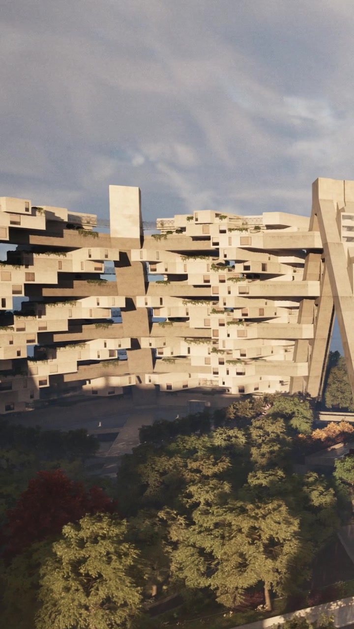 Design de edifício moderno em área urbana durante o dia.