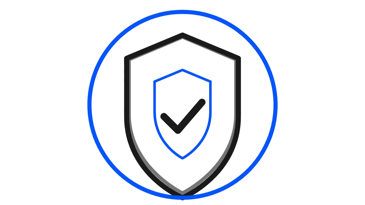 Animated Shield Icon Drawing with Checkmark Symbol