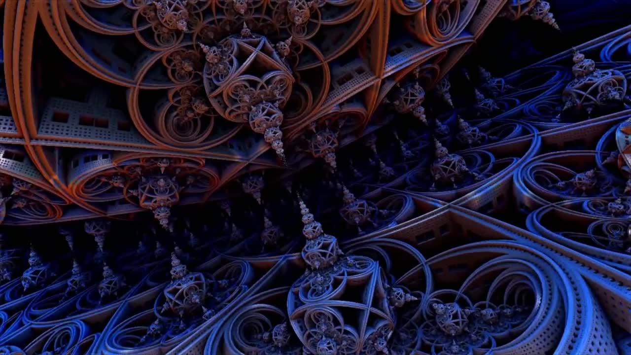 Flying Through an Intricate Abstract 3D Fractal Structure