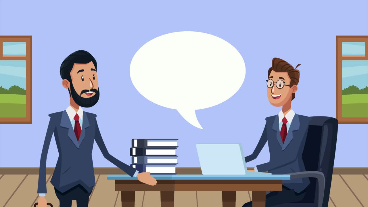 elegants businessmen speaking in the office