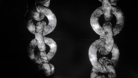 close-up of a chain with a dark background