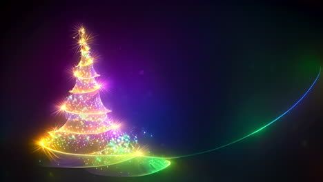 a festive christmas tree illuminated in bright lights