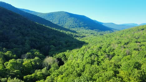 aerial drone video footage of summer time in the catskill mountains in new york’s hudson valley