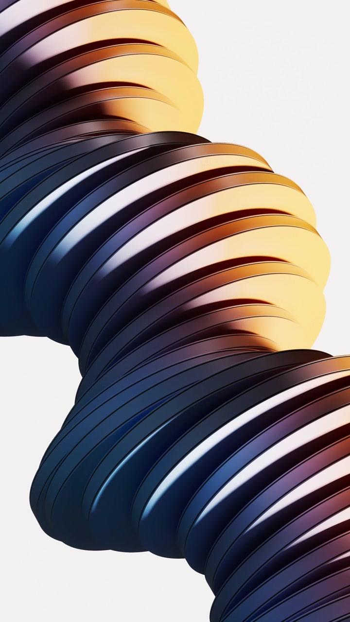 Rotating round shapes geometries background, 3d rendering.