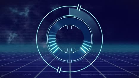 animation of scope scanning on blue background
