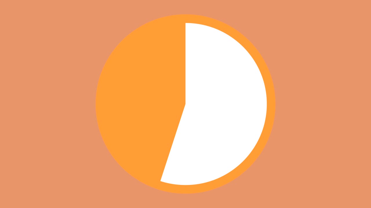 animación moderna de cuenta atrás de temporizador preciso de diez segundos naranja y blanco