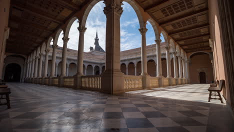 timelapse inside of alcázar de toledo in toledo imperial city, spain