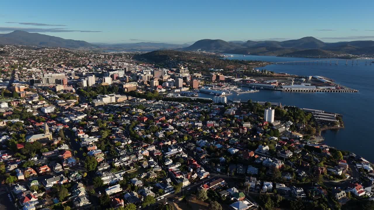 Aerial View of Hobart, Tasmania, Australia