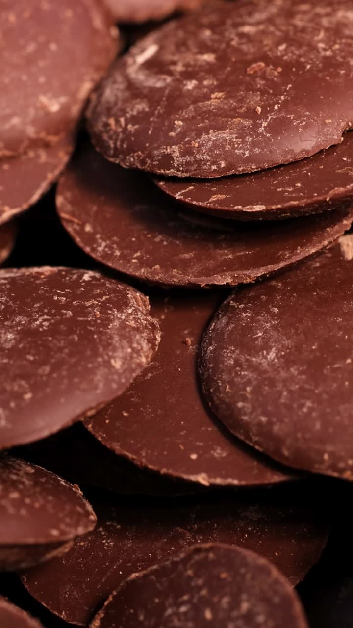 Close up of dark chocolate pieces