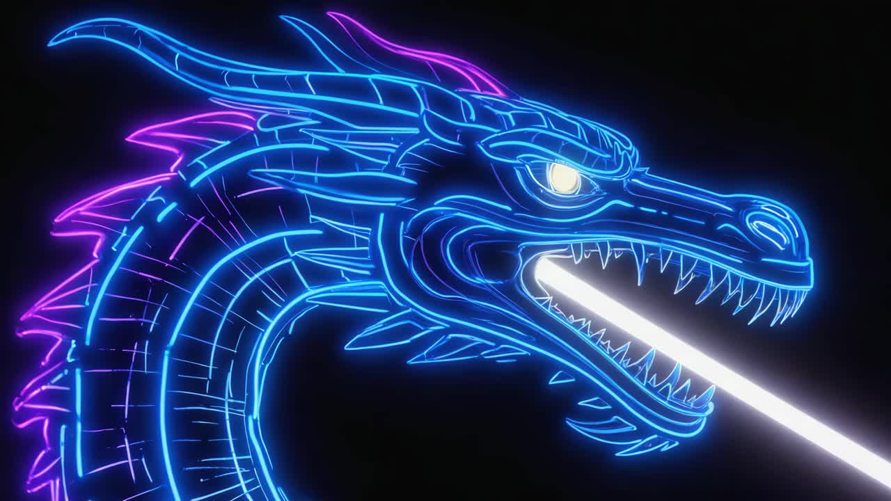 Neon Dragon with Laser Breath