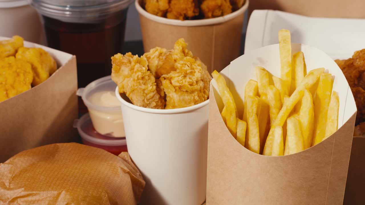 Fast Food Order with Fried Chicken and Fries