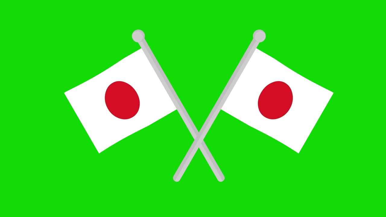 Japanin ristikkäisten lippujen silmukka-animaatio.
