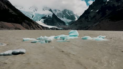 Laguna-Torre-And-Cerro-Torre-Peak-In-Los-Glaciares-National-Park,-El-Chalten,-Patagonia-Argentina