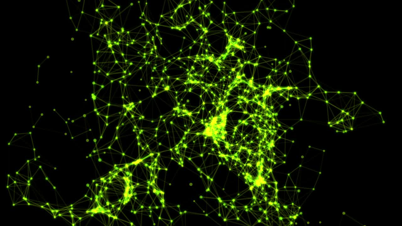 red abstracta y conectar fondo en movimiento. puntos conectados por líneas. datos digitales y concepto de web profunda