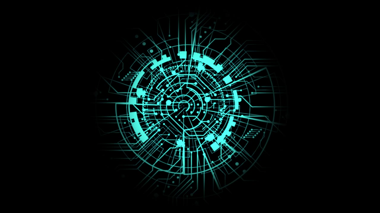 Blue Circuit Burst Digital Energy Explosion