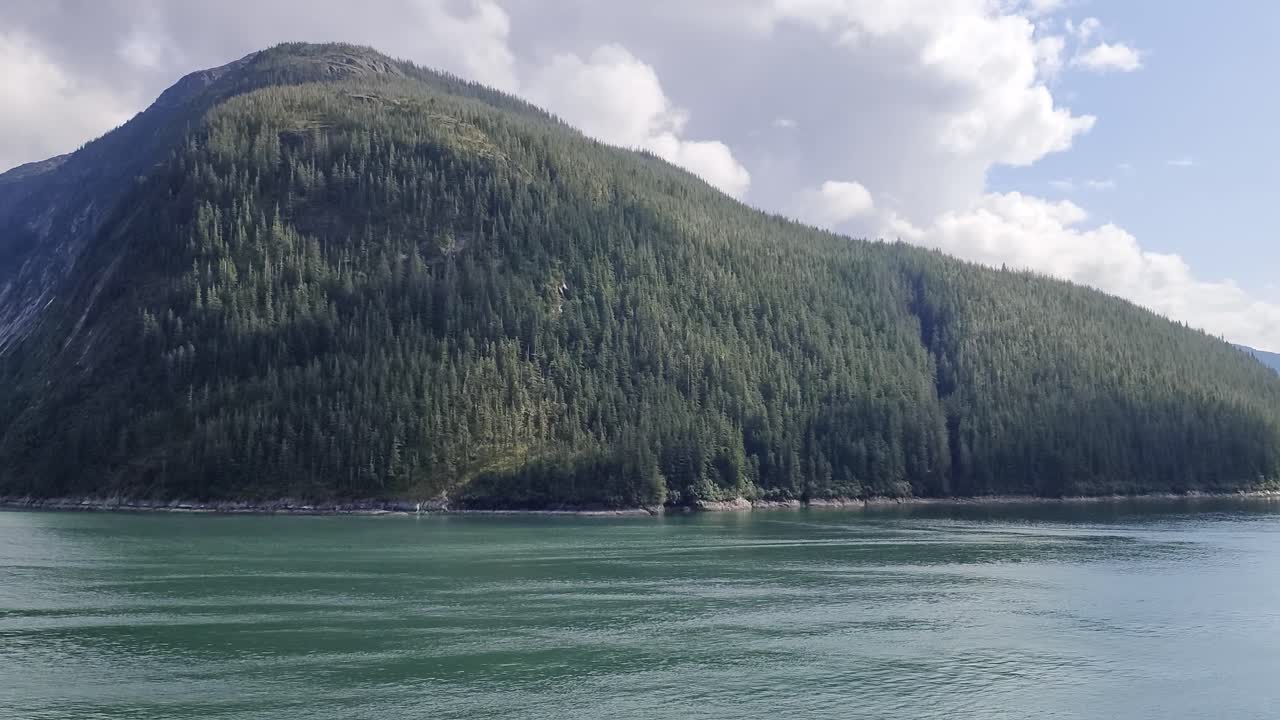 Esplorazione del paesaggio montano del fiordo Tracy Arm, Alaska, con la bellezza naturale delle sue acque glaciali.