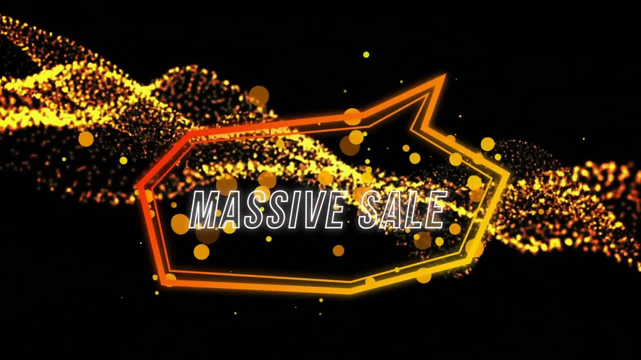 레트로 스피치 버블에서 대규모 판매 텍스트의 애니메이션