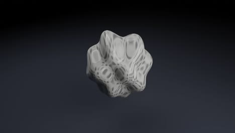 morphing forma abstracta en fondo oscuro. bucle sin costuras 3d render objeto gráfico de movimiento abstracto