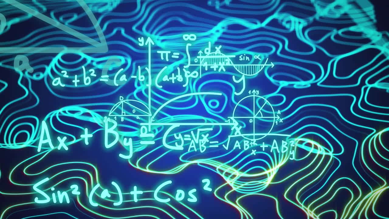 Animation of mathematical data processing and network of connections