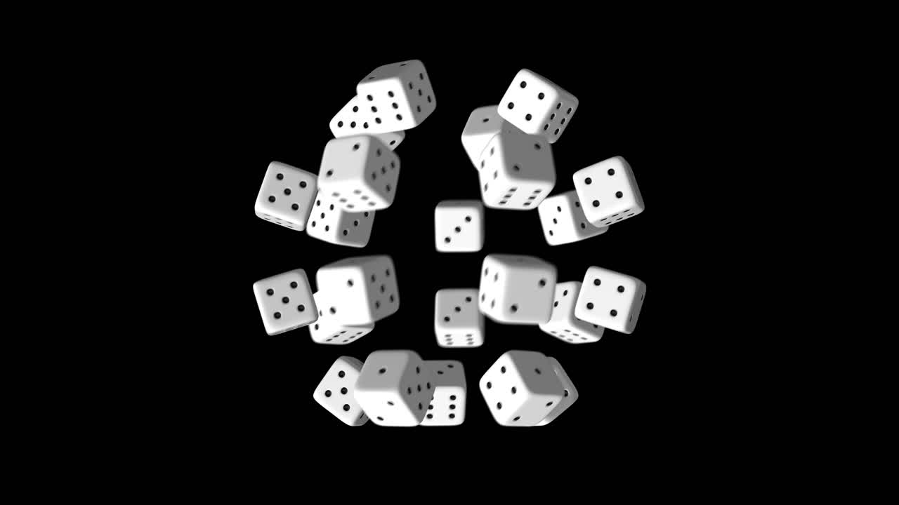 dados que forman una esfera sobre fondo negro