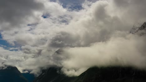 mountain cloud top view landscape. beautiful nature norway natural landscape