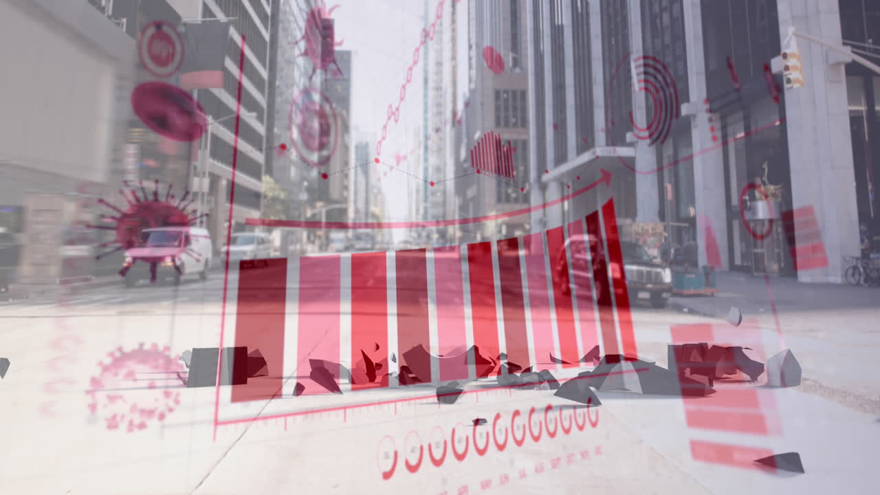 금융 데이터 처리 및 코로나바이러스 세포와 달러 추락.