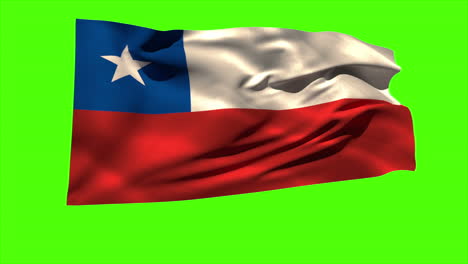 chile national flag blowing in the breeze