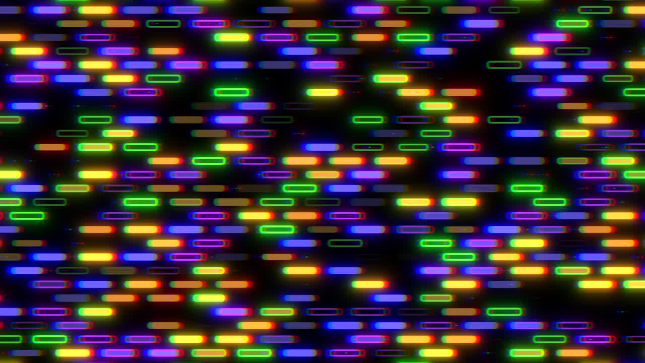 Random digital stripes with neon led light and glitch