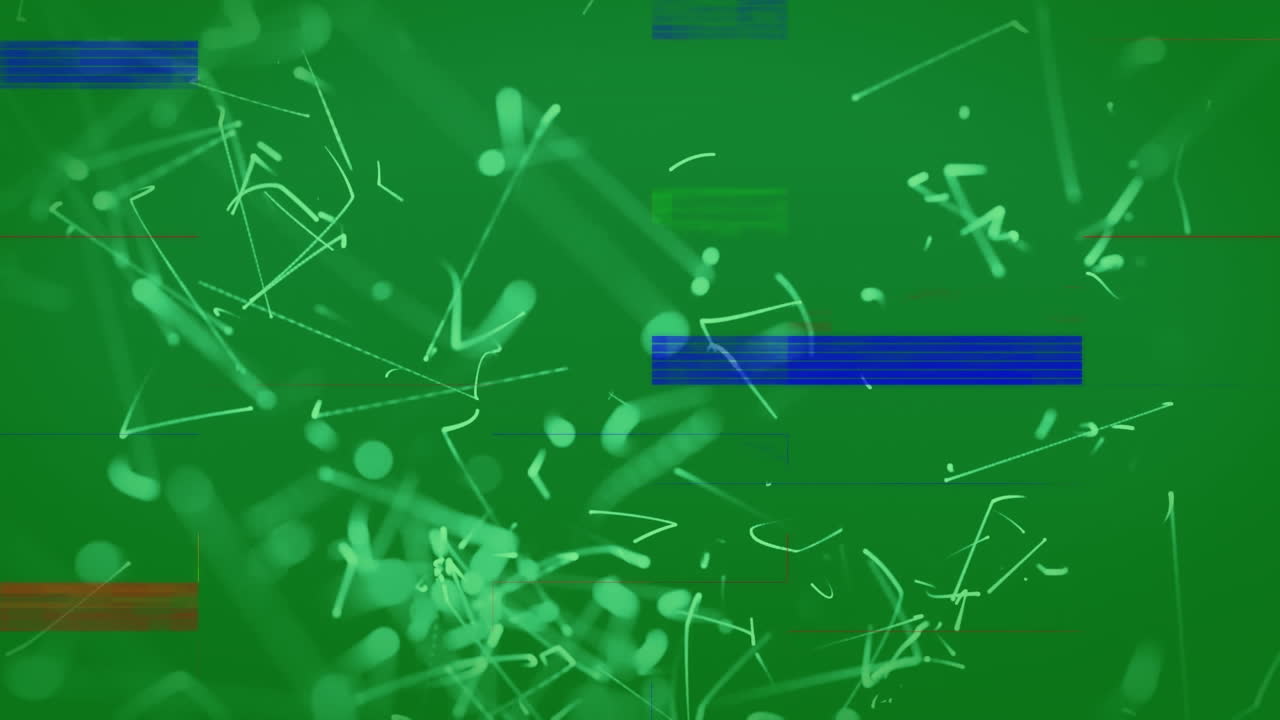 animación de la interferencia sobre las huellas de luz sobre fondo verde.