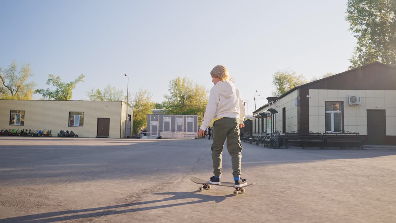 Boy Skateboarding in Park