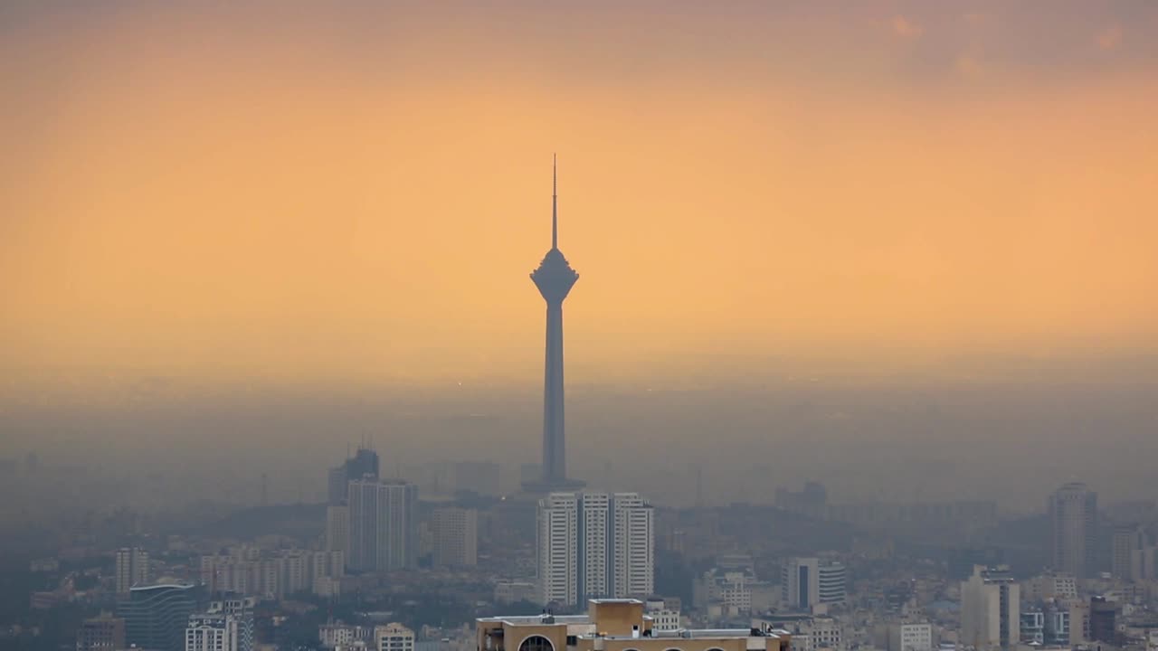 City shots of the capital of Iran, Tehran. Landscape, Skyline, Landmarks traffic