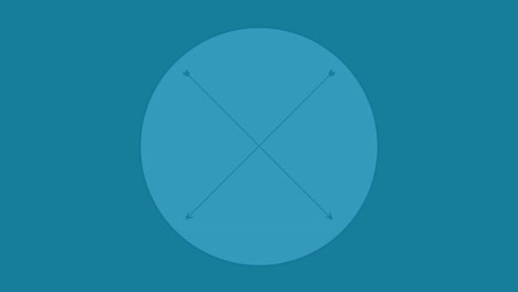 animación de texto comercial procesamiento de datos financieros sobre círculo sobre fondo azul