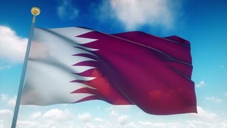 4k highly detailed flag of qatar loopable