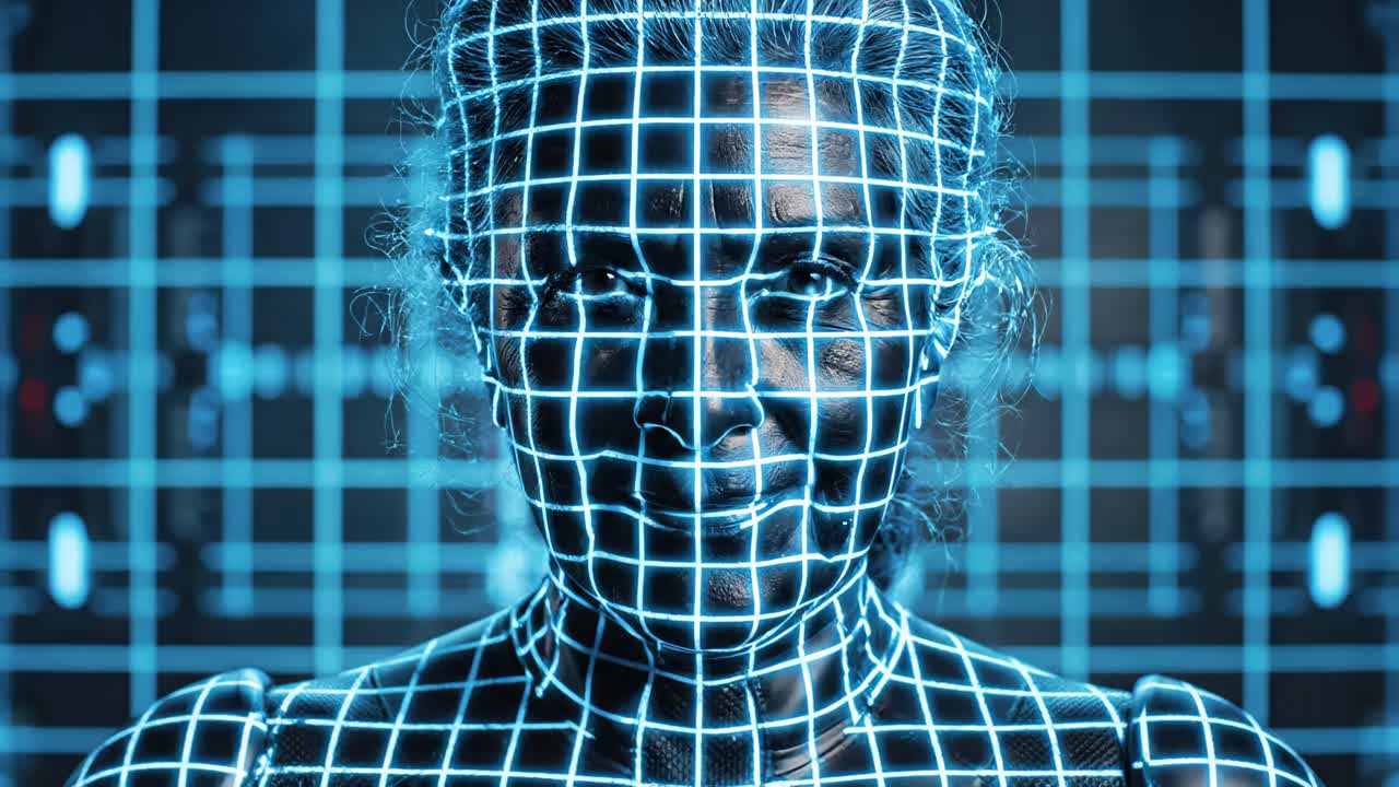A Woman in a Futuristic Sci-Fi Cyberpunk Portrait