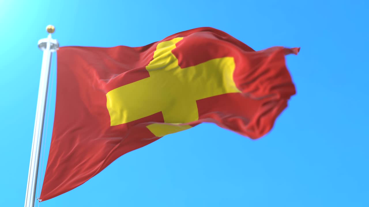 bandera de la provincia italiana de ancona en la región de marche, italia.