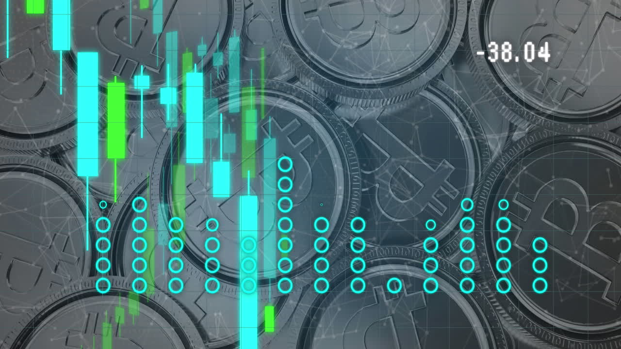 실버 비트코인에 대한 금융 데이터 처리의 애니메이션