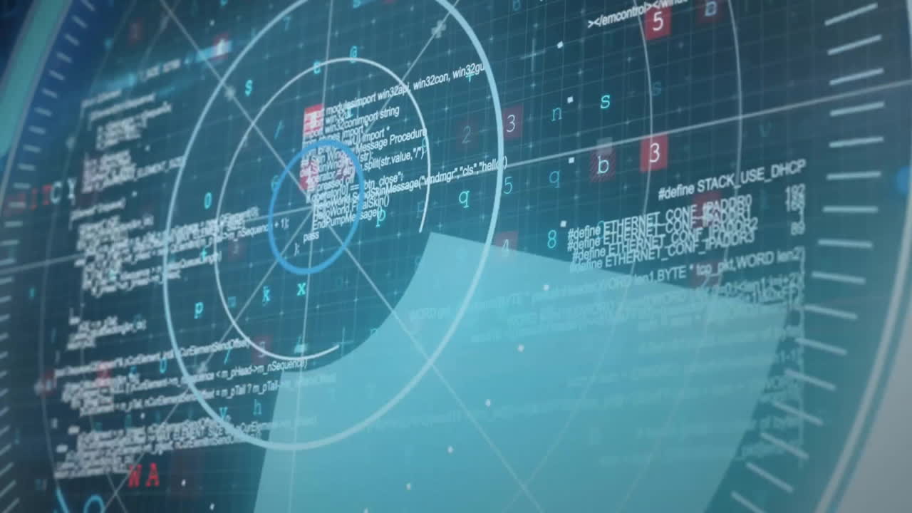 animación de la red de conexiones y procesamiento de datos con alcance