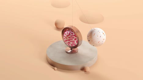 abstract minimalist 3d composition with geometric shapes