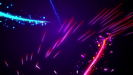 las partículas de fuegos artificiales danzantes rayas de luz movimiento en bucle 4k