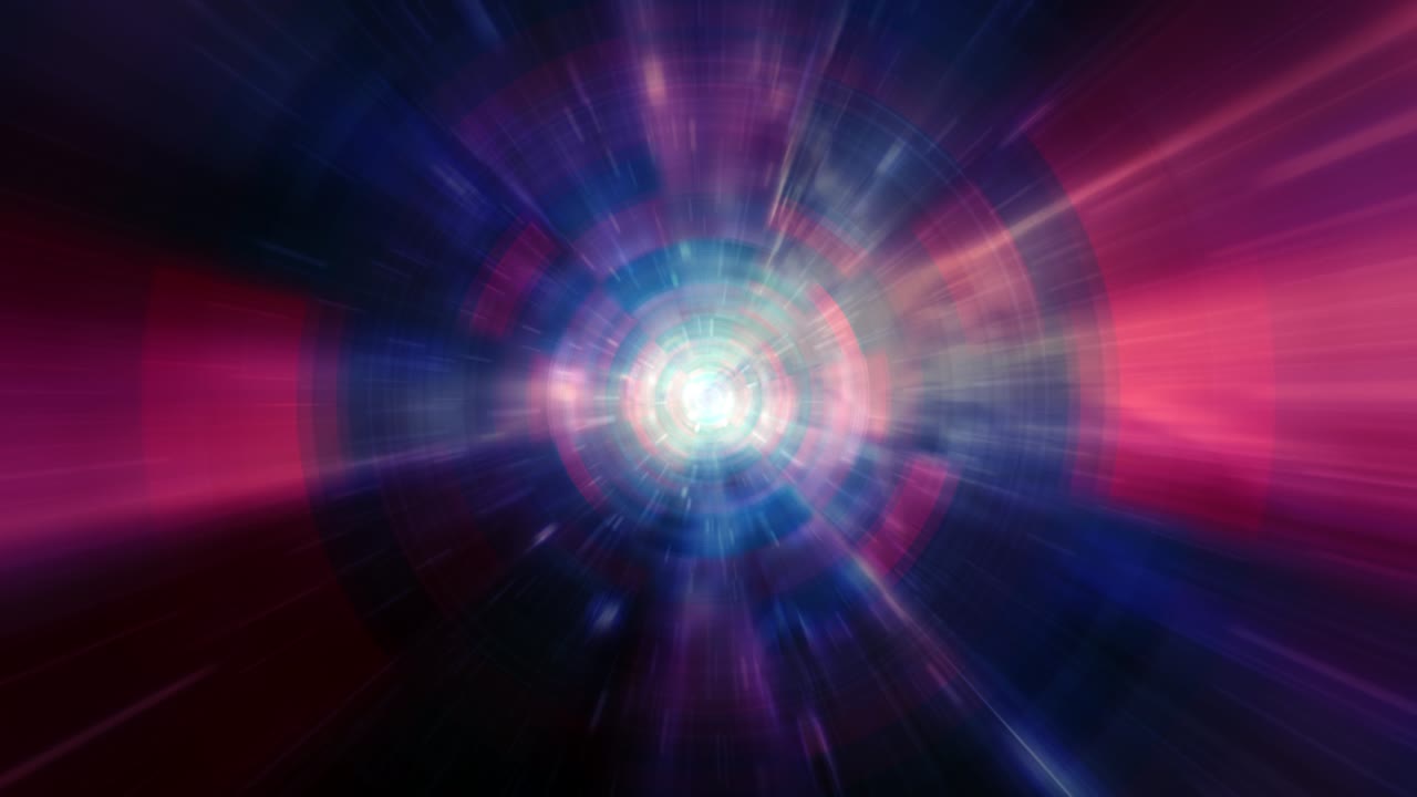 abstract seamless loop blue red futuristic circle hyperspacelight tunnel. 4k 3d rendering abstract futuristic hi-tech motion background. elegante y lujoso estilo de luz de neón dinámico para la ciencia y la tecnología