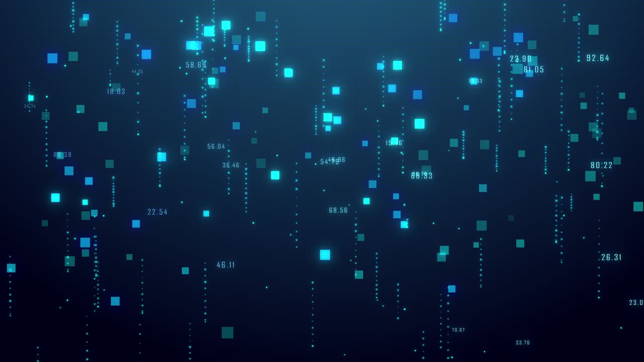 Science and technology background of particles and digital data network connections