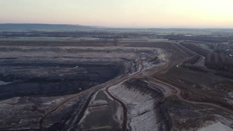 aerial view of a coal mine landscape