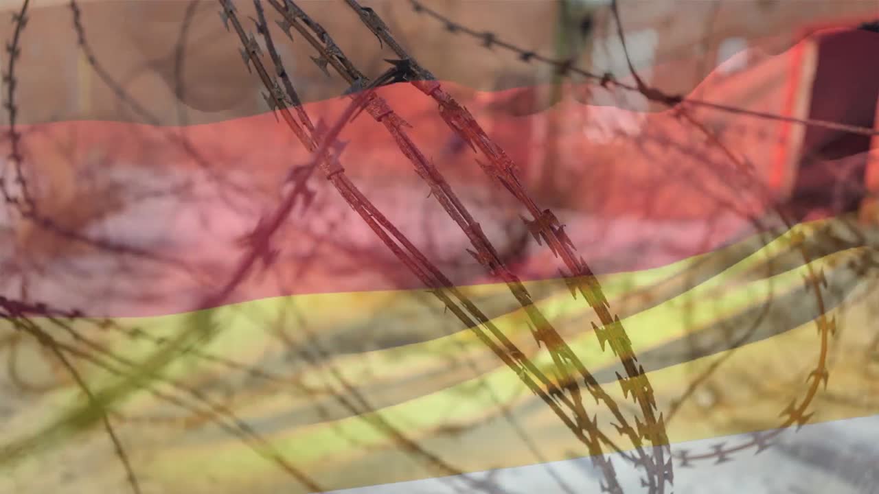 Pigtråd mod tysk flag
