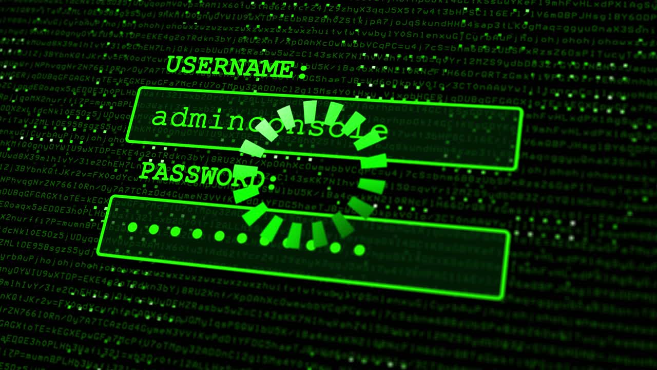 4k screen enter login and password error access denied blinking animation alert system security