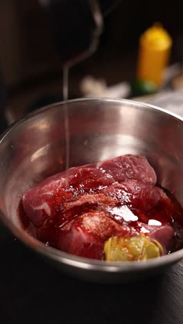 el filete de cerdo para marinar
