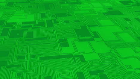 animation of data processing over computer circuit board