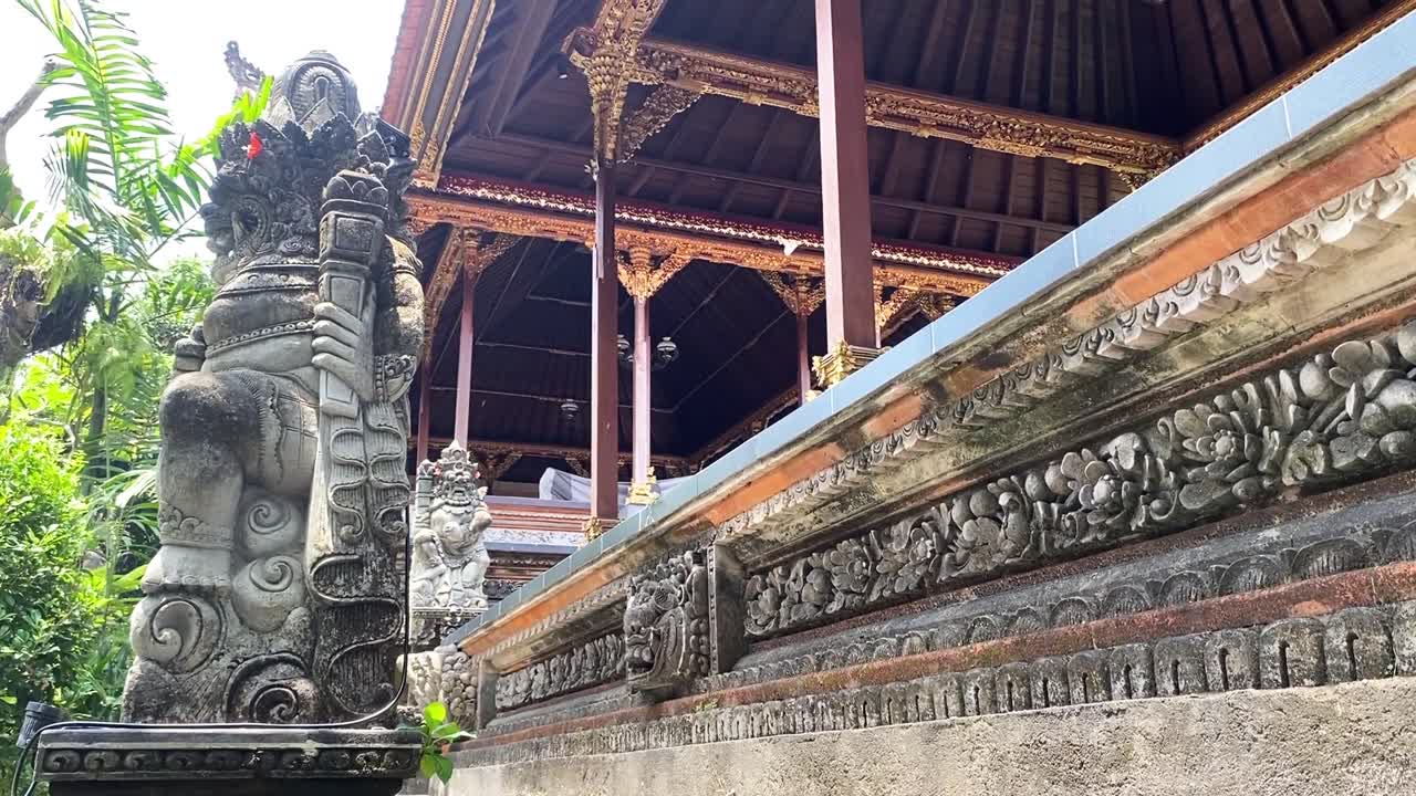 Intricate Stone Carvings and Architecture of a Balinese Temple
