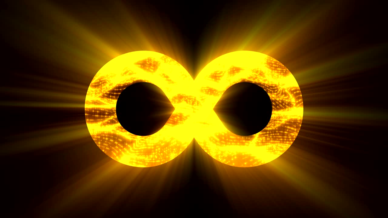 미래의 무한 기호를 가진 추상적인 배경 디지털 배경